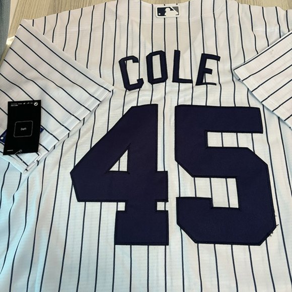 Jersey Nike MLB White York Yankees Baseball Jersey 45# Gerrit Cole - Picture 6 of 6